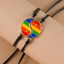 Mode Neue Bhmische Regenbogen Farbe Yin und Yang Nhte HandGewebt Einstellbare Karte Armbandpicture7