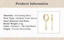 Frau Mode Geometrisch Sterling Silber Zirkon Ohrringe Vergoldet 925 silber Ohrringepicture9