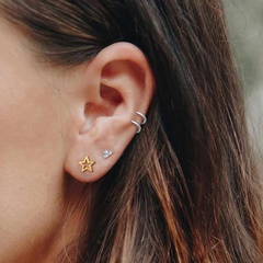 Women'S Fashion Geometric Sterling Silver Zircon Earrings Ear Studs 925 Silver Earrings