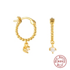 Frau Mode Geometrisch Sterling Silber Künstliche Edelsteine Ohrringe Vergoldet 925 silber Ohrringe
