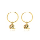 Fashion Cute Elephant Pendant Inlay Rhinestone Copper Earrings Women Jewelrypicture5