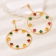 Fashion Copper Circle Earrings Daily Inlaid zircon Copper Zircon Drop Earrings As Shown in the Picturepicture12