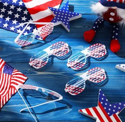 Amerikanische Flagge Unabhängigkeit Tag Jalousie Festival Dekoration Erwachsene Gläser Rahmen