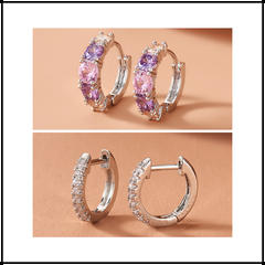 Fashion Alloy Geometric Pattern Earrings Daily Artificial Rhinestone Hoop Earrings