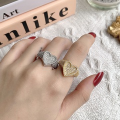Fashion Shaped Inlay Full Zircon New Jewelry Copper Ring Female