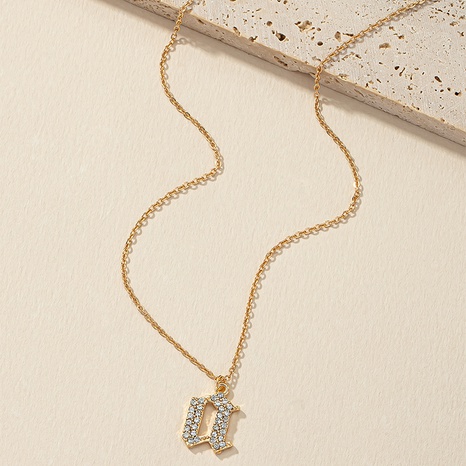 Mode Legierung Buchstaben muster Halskette Täglich Diamant Strass steine Kupfer Halsketten 1 Stück's discount tags