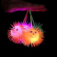 Glowing Haarige Kugel Squeeze Lächelndes Gesicht Hedgehog Elastische Relief Spielzeug