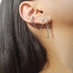 Frau Mode Geometrisch Sterling Silber Edelsteine Ohrringe 925 silber Ohrringe