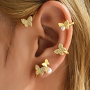 Frau Mode Sss Einfacher Stil Schmetterling Kupfer Vergoldet Ohrringe berzug Zirkon Ohrringepicture9