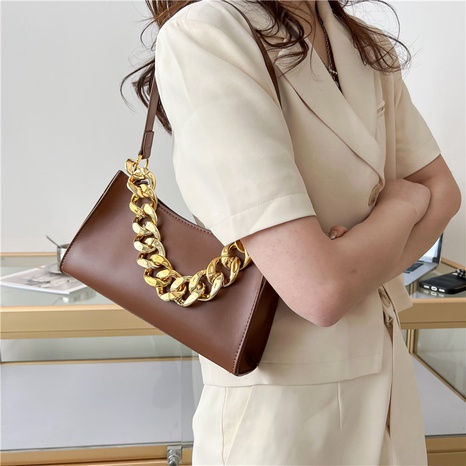 Vintage Style Solid Color Chain Square Zipper Shoulder Bag Underarm Bag's discount tags