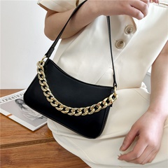 Fashion Solid Color Chain Square Zipper Shoulder Bag Handbag