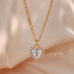 Women'S Elegant Fashion Heart Shape Stainless Steel Necklace Plating Artificial Pearls Shell Stainless Steel Necklaces