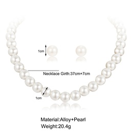 WomenS Fashion Geometric Imitation Pearl Alloy Earrings Necklace No Inlaid Jewelry Setspicture8