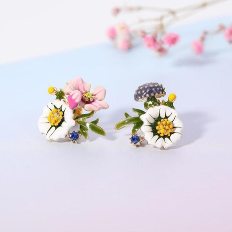 Sweet Flower Alloy Epoxy Plating Ear Studs's discount tags