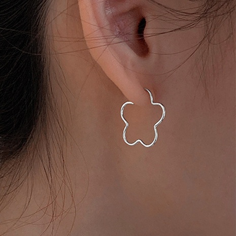 Fashion Geometric Flower Copper Ear Studs Hollow Out Copper Copper Earrings's discount tags