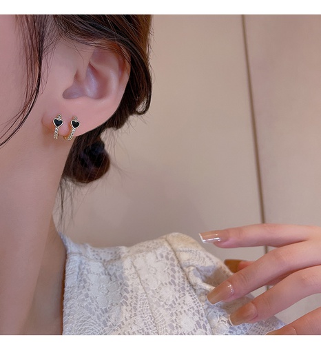 Fashion Heart Shape Copper Plating Zircon Earrings's discount tags