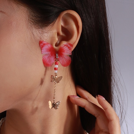 Feenhafter Stil Schmetterling Legierung Überzug Ohrringe's discount tags