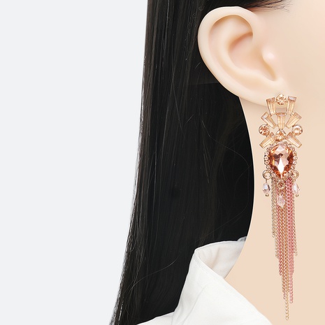 Fashion Geometric Alloy Tassel Artificial Rhinestones Earrings's discount tags