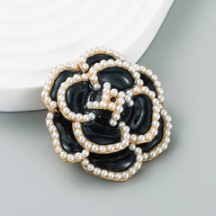 Fashion Flower Alloy Inlay Pearl Brooches
