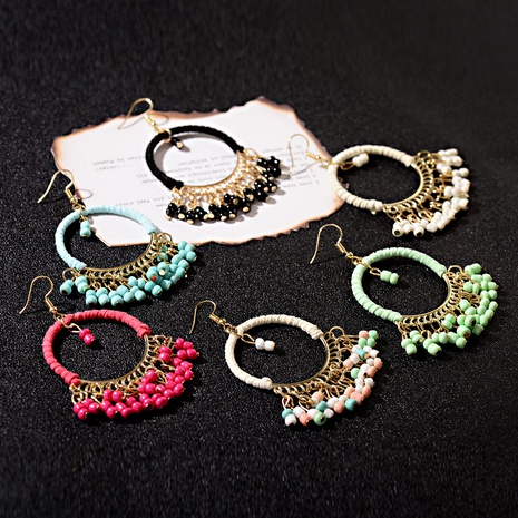 Bohemian Tassel Alloy Plating No Inlaid Earrings's discount tags