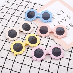 Children Unisex Cute Flower Pc Round Frame Sunglasses