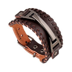 Retro Geometric Pu Leather Braid Bracelets