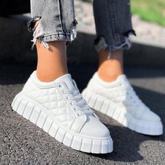 Casual Solid Color Skate Shoes Round Toe Flatform Heel Flat Shoes