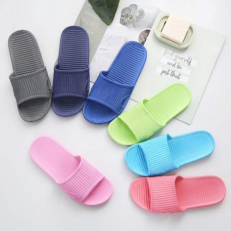 Basic Solid Color Home Slippers Open Toe Flat House Slippers's discount tags