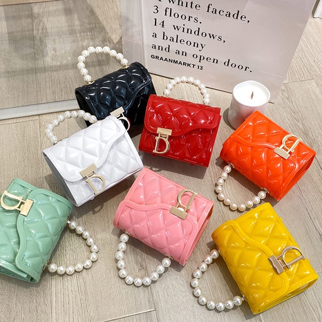 Cute Solid Color Pearl Square Flip Cover Square Bag's discount tags