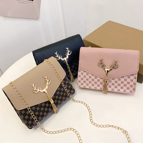 Vintage Style Deer head Printing Square Buckle Square Bag's discount tags