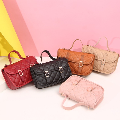 Fashion Solid Color Embroidery Square Zipper Buckle Square Bag's discount tags