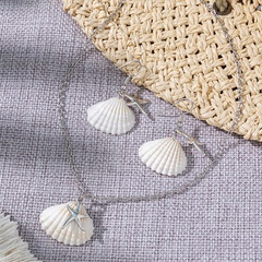 Beach Starfish Shell Alloy Earrings Necklace 1 Set