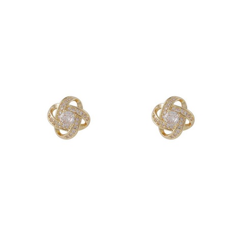 Sweet Floral Alloy Plating Rhinestone Ear Studs's discount tags