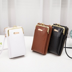 Basic Solid Color Square Zipper Phone Wallet