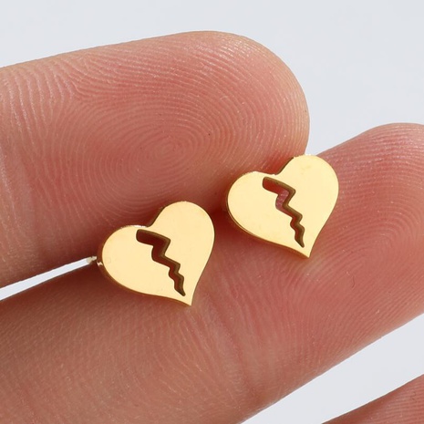 Fashion Heart Shape Titanium Steel Ear Studs Plating No Inlaid Stainless Steel Earrings's discount tags