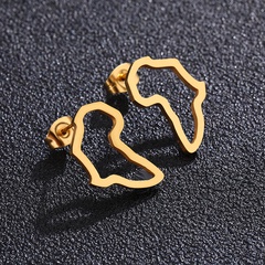Simple Style Map Stainless Steel Ear Studs Plating No Inlaid Stainless Steel Earrings