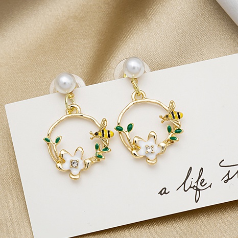 Fashion Flower Alloy Plating Artificial Pearls Earrings's discount tags