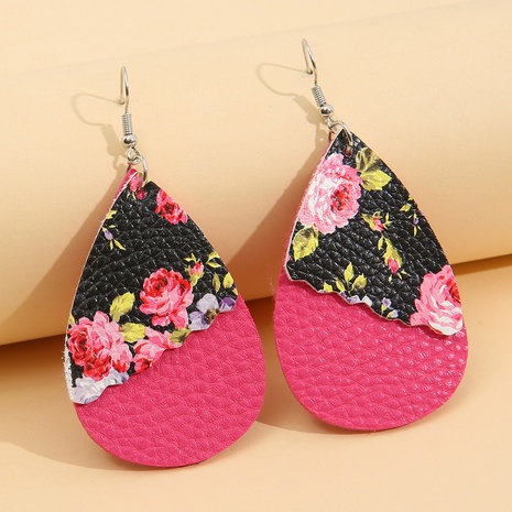 Fashion Flower Synthetics Printing No Inlaid Drop Earrings's discount tags