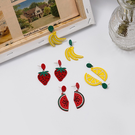 Fashion Fruit Alloy Paint No Inlaid Drop Earrings's discount tags