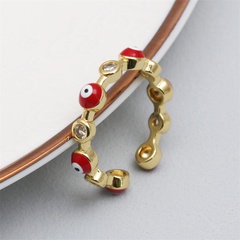 Fashion Devil'S Eye Copper Open Ring Inlay Zircon Copper Rings