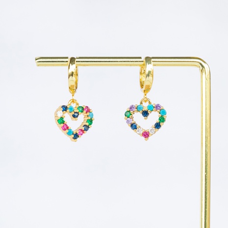 Fashion Heart Shape Copper Earrings Plating Zircon Copper Earrings's discount tags