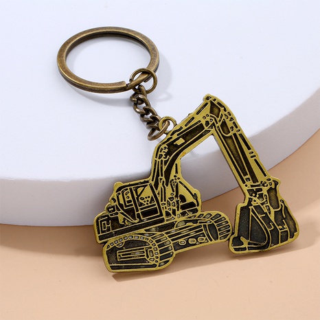 Creative Engineering Vehicle Excavator Crane Ornaments Three-Dimensional Excavator Keychain's discount tags