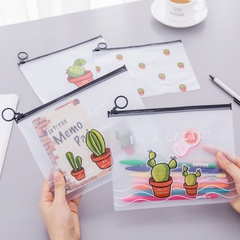 cute Transparent Frosted Cactus Large Capacity plastic Ring Pencil Case