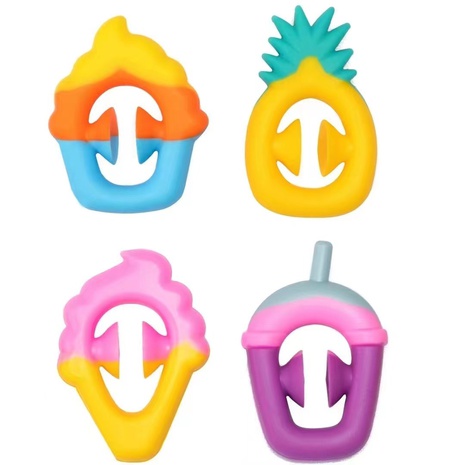 Nuevos juguetes educativos de descompresión para niños con forma de helado de té de la leche de piña con agarre de silicona's discount tags