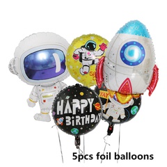 Geburtstag Spaceman Motto Party Dekoration Cartoon Astronaut Folienballons Set