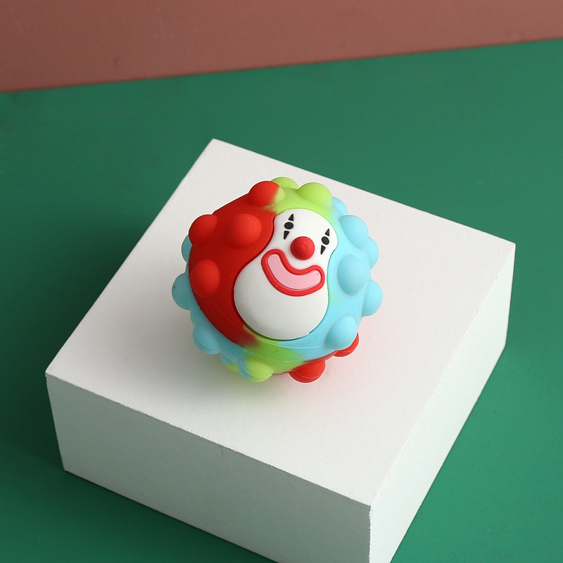 Neuer 3D Clown geformter Griffball Kinder Lernspielzeug Silikon Dekompressionsball