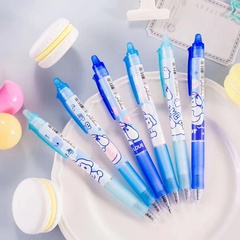 Adorable stylo gel bleu effaçable à imprimé lapin