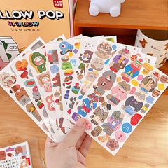 Schoolgirls decorate diy cartoon material sticker pack with creative cute hand account