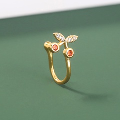 Simple Style Cherry Copper Plating Zircon Nose Ring 1 Piece