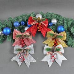 Fashion Solid Color Bowknot Weihnachtsbaum Fensterdekoration Anhänger